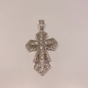 Sterling Silver CZ Cross Pendant